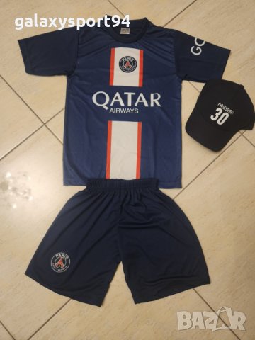 MBappe 7 PSG + Калци + Шапка 2023г Нов Детско Мбаппе ПСЖ Комплект New, снимка 7 - Футбол - 39956302