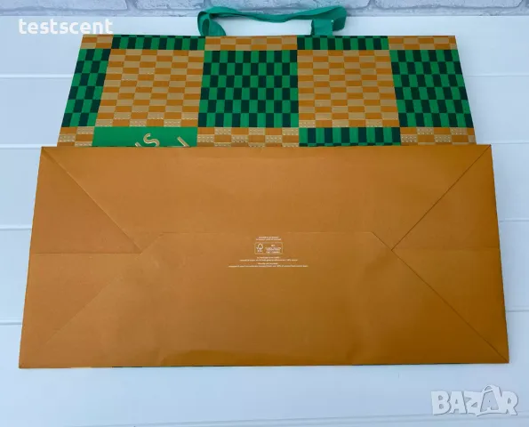 Бутикова подаръчна торба Louis Vuitton Green Gold XL 49cmx41cm 2022 Holidays Shopping Bag празнична, снимка 6 - Чанти - 48230765