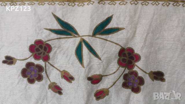 20-те години ФОЛКЛОРНА РЪЧНО РИСУВАНА ЛЕНЕНА КЪРПА, снимка 2 - Други ценни предмети - 27087513