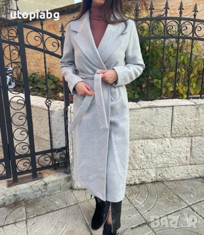 Сиво палто, снимка 5 - Палта, манта - 53260566