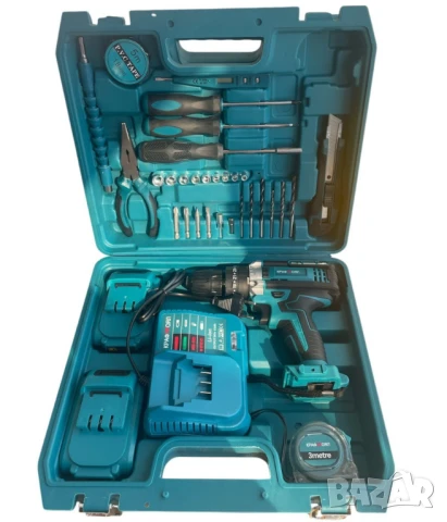 Комплект бормашина, Винтоверт, 30 части, 21V с 2 батерии и зарядно, снимка 3 - Винтоверти - 50792682