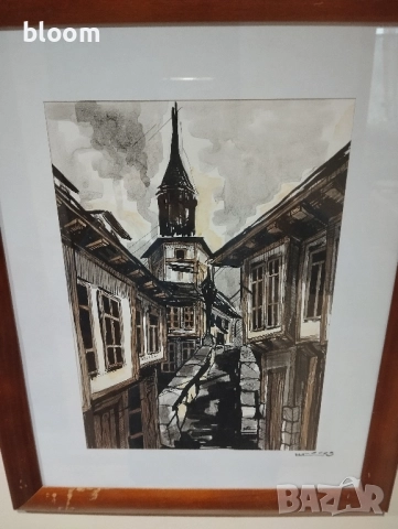 Картина туш и акварел, снимка 7 - Картини - 52195417