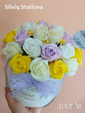 Букет със двайсет и една сапунени рози 💐, снимка 4 - Подаръци за жени - 40295425