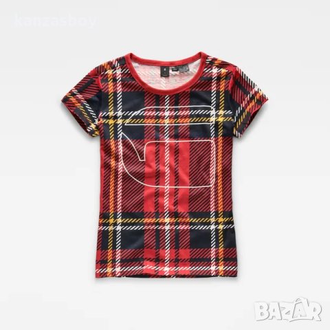 g-star royal tartan print straight rt wmn - страхотна дамска тениска, снимка 2 - Тениски - 32750839