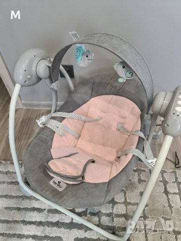 Електрическа бебешка люлка LORELLI PORTOFINO в розов цвят, снимка 5 - Детски люлки - 43513510