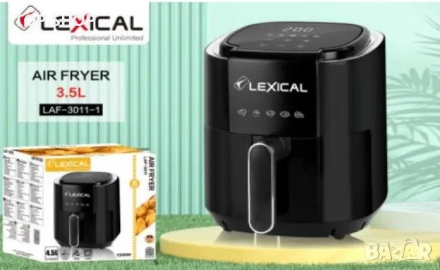 Фритюрник с горещ въздух Lexical Airfryer LAF-3011-1/2 1200W 3.5L бял/черен, снимка 2 - Фритюрници - 49234650
