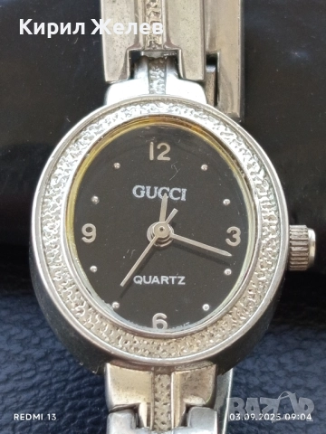 Фешън модел дамски часовник GUCCI QUARTZ JAPAN MOVT нежен фин 48526, снимка 7 - Дамски - 51587561