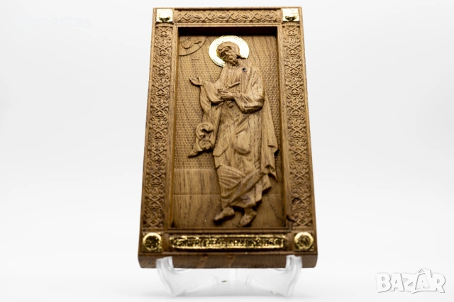 Позлатена релефна икона на свети мъченик Андрей Първозвани, снимка 4 - Икони - 53224151