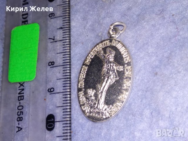 РИМОКАТОЛИЧЕСКА ДВУСТРАННА РЯДКА НАГРЪДНА ИКОНА ИКОНКА КОЛЕКЦИОНЕРСКА ПОСРЕБРЕНА ИТАЛИАНСКА 31249, снимка 6 - Колекции - 39857024
