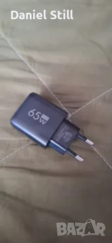 GAN 65W PD USB тип С с КАБЕЛ за Samsung Xiaomi Huawei iPhone, снимка 1