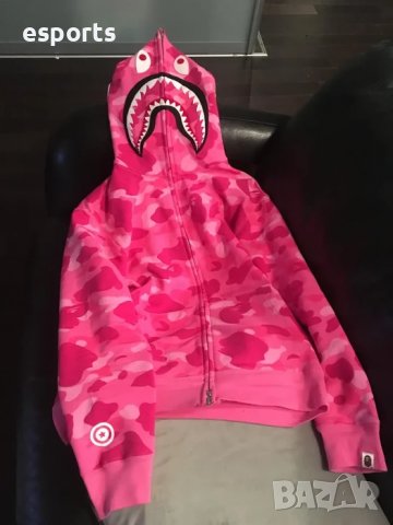 Суичър (блуза с качулка) Bape A Bathing Ape Pink Camo M L XL 2XL розов, снимка 6 - Суичъри - 36906833