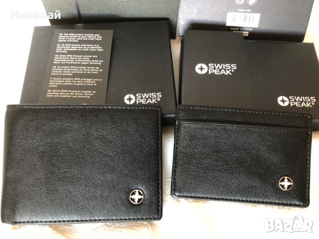 Кожен портфейл и калъф за карти Swiss Peak с RFID защита против сканиране, луксозен бизнес подарък, снимка 6 - Портфейли, портмонета - 43611233