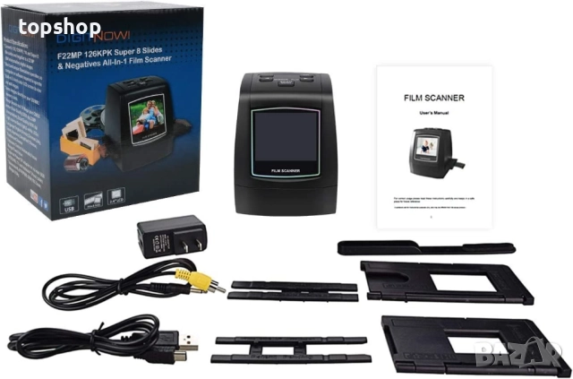 Нов проверен DIGITNOW 22MP многофункционален скенер за филми и диапозитиви, конвертира 35 мм 135 ..., снимка 6 - Друга електроника - 52261387