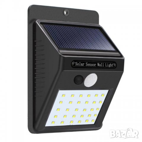 2 броя соларна 30 LED диода лампа-със сензор за движение, снимка 4 - Лед осветление - 33274429