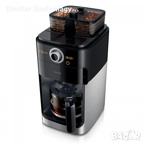 Кафемашина Philips Grind & Brew HD7769/00, 1000 W, Стъклена кана, Вградена кафемелачка, Хронометър, , снимка 1 - Кафемашини - 38933675