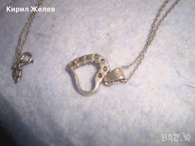 СЪРЦЕВИДНО КРИСТАЛНО СРЕБЪРНО АРТ КОЛИЕ СРЕБРО925 БУТИКОВО БИЖУ ИТАЛИЯ МЕДАЛЬОН 27331, снимка 12 - Колиета, медальони, синджири - 36848478