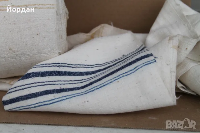 Ръчно тъкан ленен плат за кърпи , снимка 3 - Платове и дамаски - 50223782