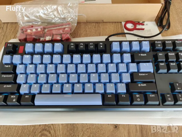 Геймърска механична клавиатура MageGee 87 – Blue/Brown switch - LED 