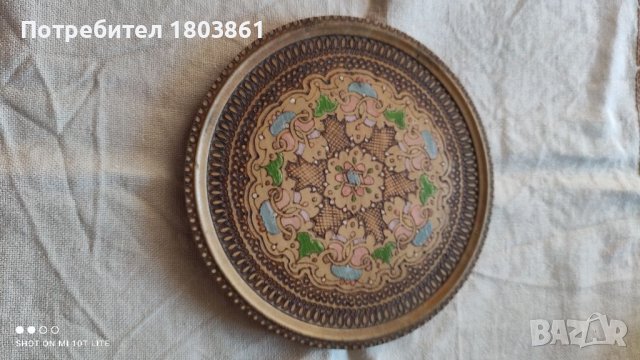 Пирографирана дървена чиния за стена, снимка 1 - Други ценни предмети - 37592880