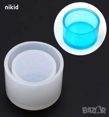 3D нисък цилиндър кръг саксия силиконов молд форма калъп смола сапун гипс шоколад свещ кашпа