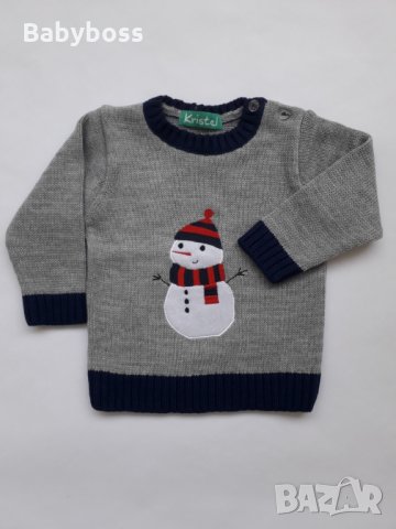 Коледен пуловер с апликация , снимка 1 - Бебешки блузки - 26854666