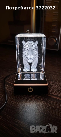 3D кристална нощна лампа с гравирана фигурка, снимка 4 - Декорация за дома - 53240446