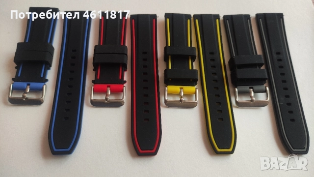 Силиконови каишки 24мм, снимка 6 - Каишки за часовници - 52188479