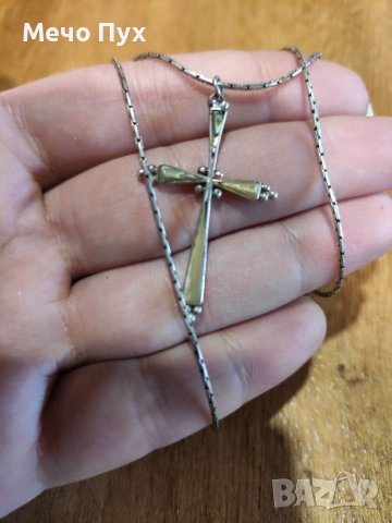Сребърен синджир с кръст (107), снимка 5 - Колиета, медальони, синджири - 39286936