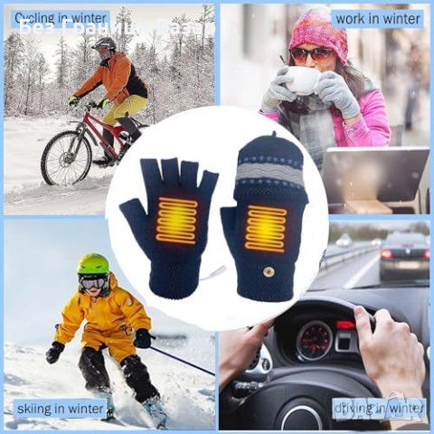 Нови Термо USB Ръкавици за Мъже и Жени Идеални за Зимата, снимка 3 - Ръкавици - 43499457