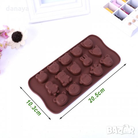 1493 Силиконова форма за шоколадови бонбони и лед Животни, снимка 3 - Форми - 28821296