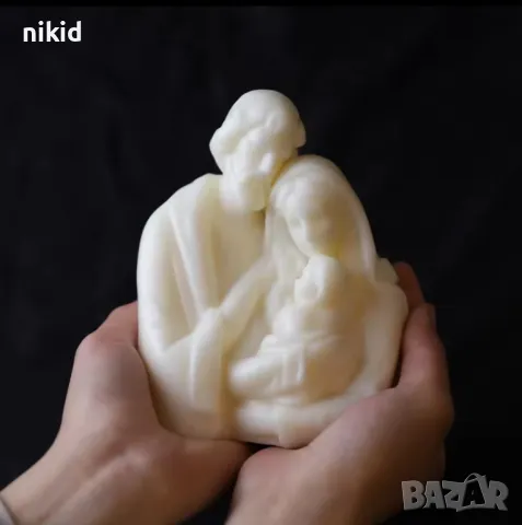 3D Семейство баща майка и бебе гушнати религиозен силиконов молд форма гипс смола шоколад свещ декор, снимка 6 - Форми - 48464879
