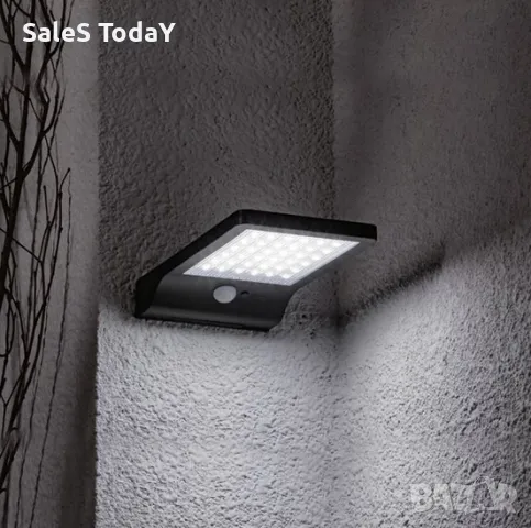 Външна лампа за стена, солар и датчик за движение, 19,5см