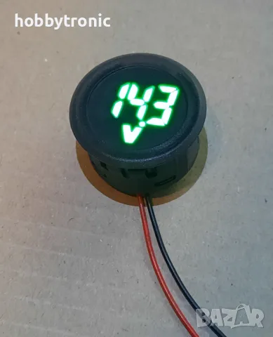 LED волтметър 5-24V, зелен, червен