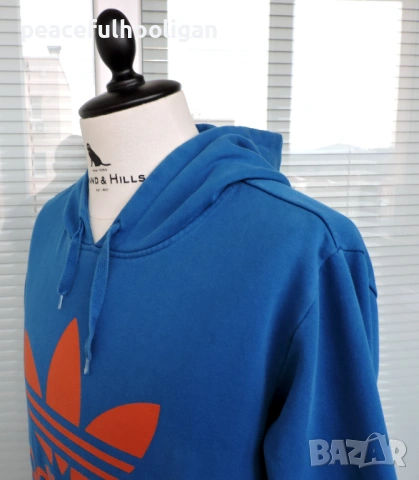 Adidas Originals мъжки син суичър с качулка размер M/L като ново, снимка 3 - Суичъри - 53393093
