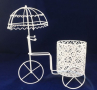 Метален цветарник "колело с чадърче", снимка 1 - Декорация за дома - 36425898