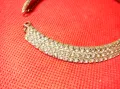 ПОСРЕБРЕНА КРИСТАЛНА РЕТРО АРТ ОГЪРЛИЦА КОЛИЕ 47206, снимка 3