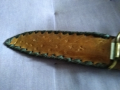 Ловен нож от соца калъф естествена кожа метален гард ръчно правен от майстор с инициали нов , снимка 11