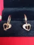 Руски златни обеци сърца и халкички, снимка 5