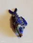 Винтидж сребърен медальон Риба син емайл рядък нестандартен подарък 52573, снимка 8