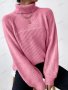 Дамски ежедневен пуловер с реглан ръкав и поло яка, 6цвята - 023, снимка 4