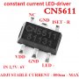 CN5611- 2 БРОЯ  SOT89-5 pin constant current LED driver 2.7V - 6V / 80ma -800mA