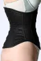 Waist Trainer Дамски конусовиден извит корсет, тежък памучен корсет под гърдите, 3XS, черен, снимка 3