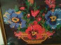 ГОЛЯМ ПРЕКРАСЕН Стар ГОБЛЕН Кошничка с ЦВЕТЯ Идеален За ДОМА ВИЛАТА РЕТРО ИНТЕРИОРНА ДЕКОРАЦИЯ 42935, снимка 2
