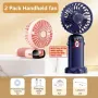 Нови 2 броя портативен USB вентилатор ръчен/за врат/за бюро 5 скорости, снимка 2