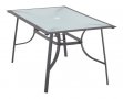 Градинска маса,метал и стъкло,сива, снимка 1 - Градински мебели, декорация  - 33143392