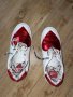 Love Moschino, Кожени спортни обувки със сърцевидна апликация, Бял/Червен, снимка 13