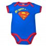 Бебешко боди Superman, 6 - 12м, Син