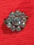 СТАРА СКЪПОЦЕННА ФЛОРАЛНА СРЕБРИСТА БРОШКА с ФАСЕТИРАНИ БОХЕМСКИ КРИСТАЛИ и ЦИРКОНИ 11846, снимка 8