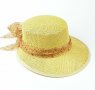 Дамска сламена шапка с Периферия и панделка от копринено шалче , снимка 6