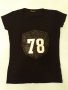 BUTIK BAMB - тениска бутикова , памук и кожа 78, черна с къс ръкав, елегантна и ефектна,с кожен шилд